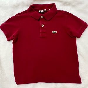 Polo for kids by Lacoste. Size 4. Pre-loved. Maroon.
